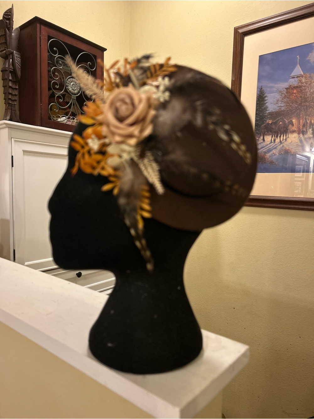 Brown mini hat fascinator